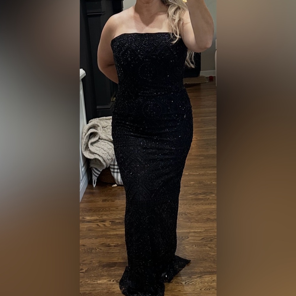 JOVANI 42137 beaded black formal dress strapless gown GORGEOUS NEW NWT - Picture 10 of 12
